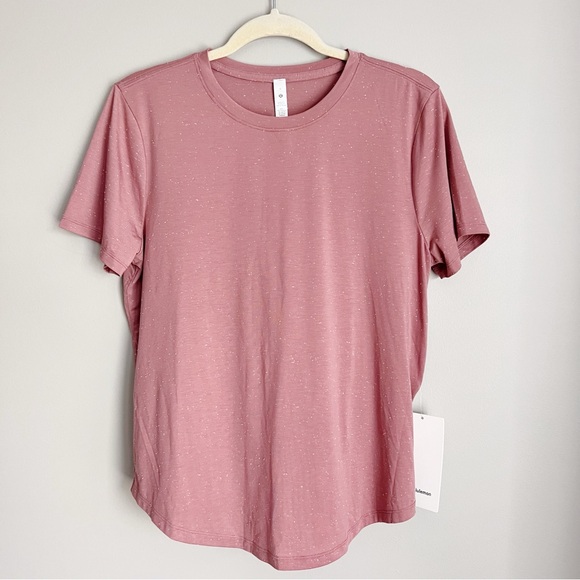 lululemon athletica Tops - Lululemon Love Crew Top T Shirt Pink Textured NEW size 8 athletic gym